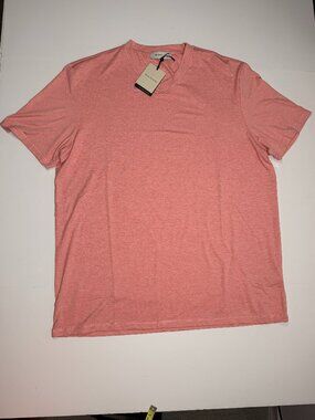 NWT Bugatchi Soft Touch Comfort Stretch Pullover Shirt - V Neck - XL – Salmon
